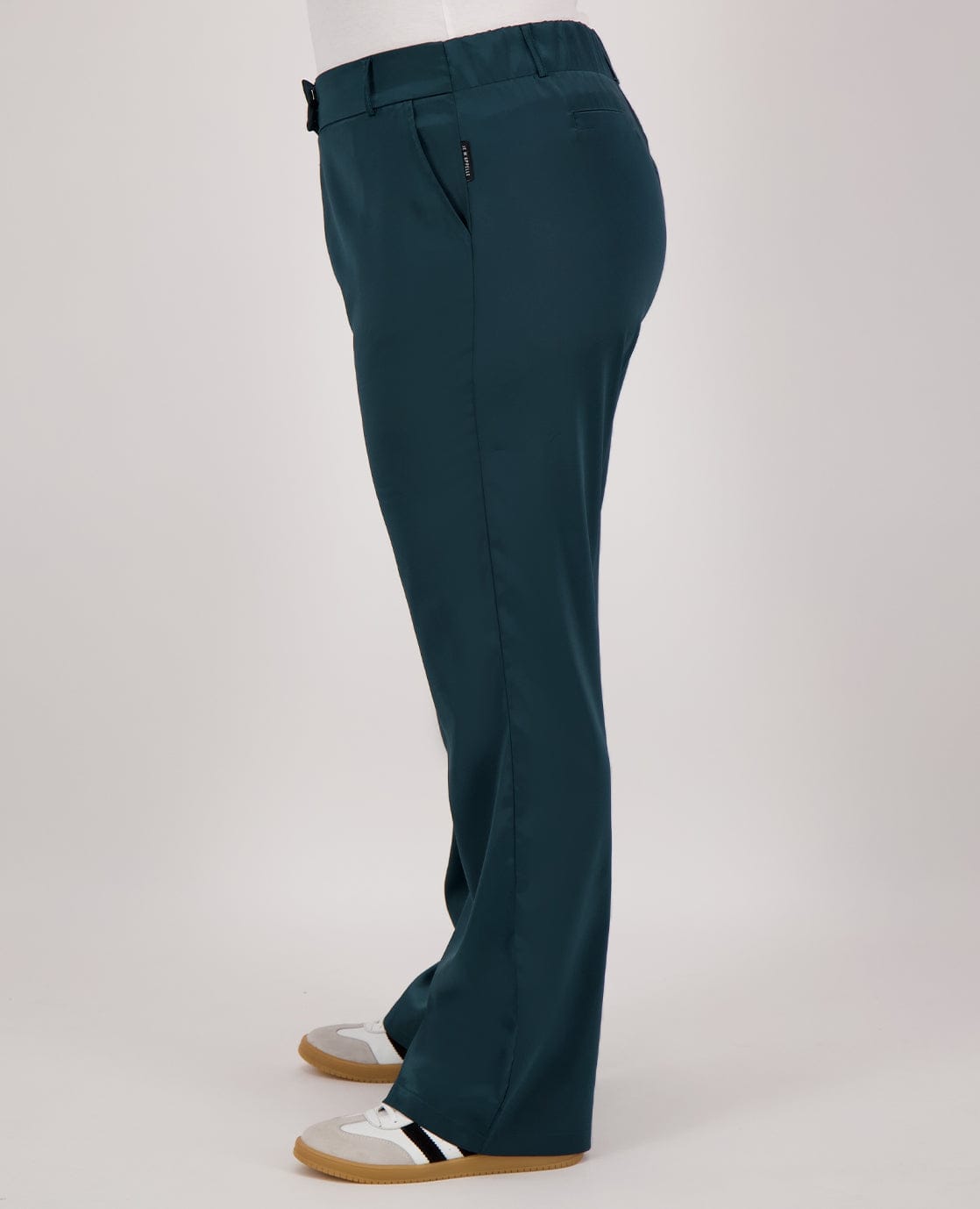Je m'appelle Broeken Pant Straight Satin | Peacock Green