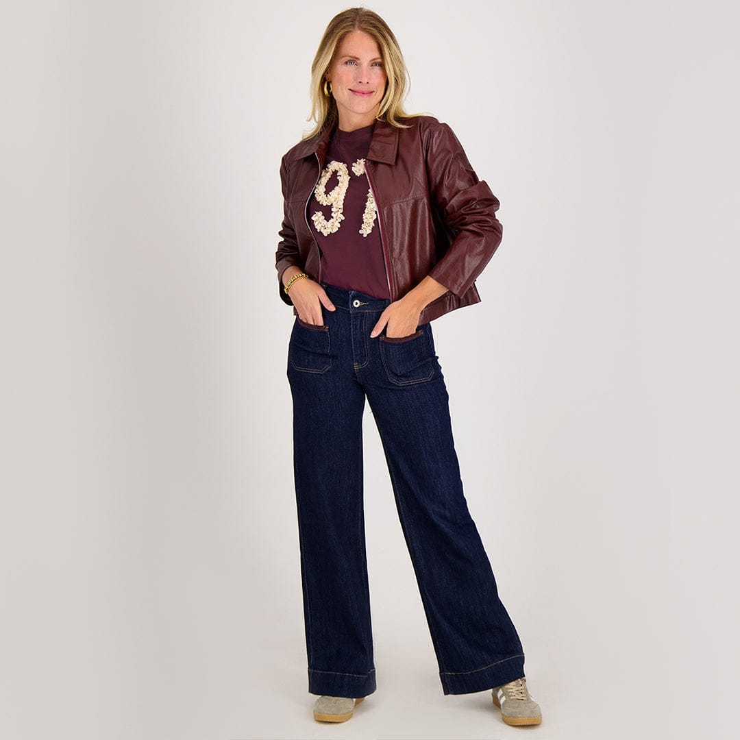 Je m'appelle Broeken Pant Straight Stretch Denim | Dark Blue Denim