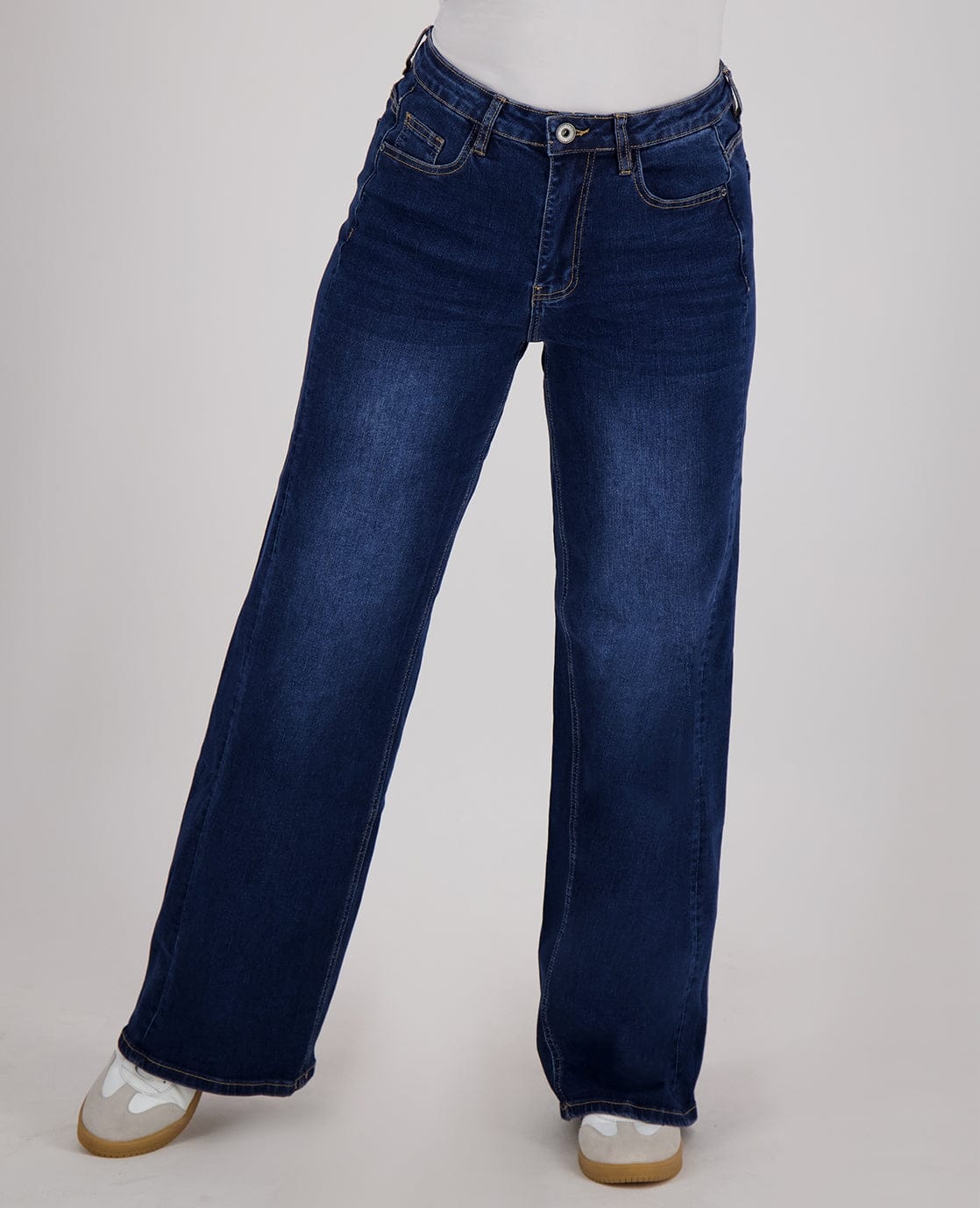 Je m'appelle Broeken Pant Straight Superstretch Denim | Dark Blue Denim