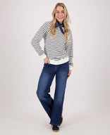 Je m'appelle Broeken Pant Straight Superstretch Denim | Dark Denim