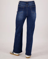 Je m'appelle Broeken Pant Straight Superstretch Denim | Dark Denim