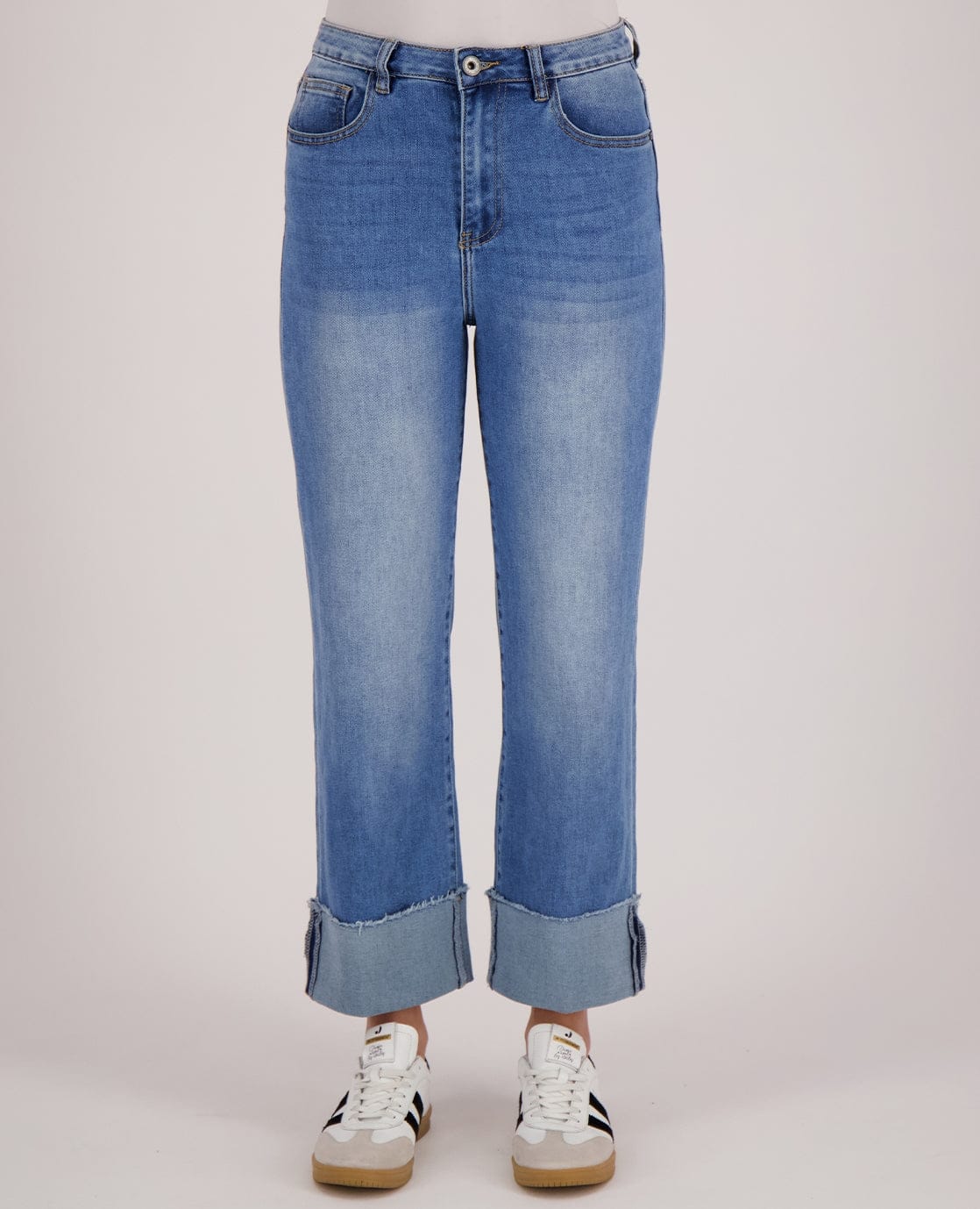 Je m'appelle Broeken Pant Straight Superstretch Denim | Medium Denim