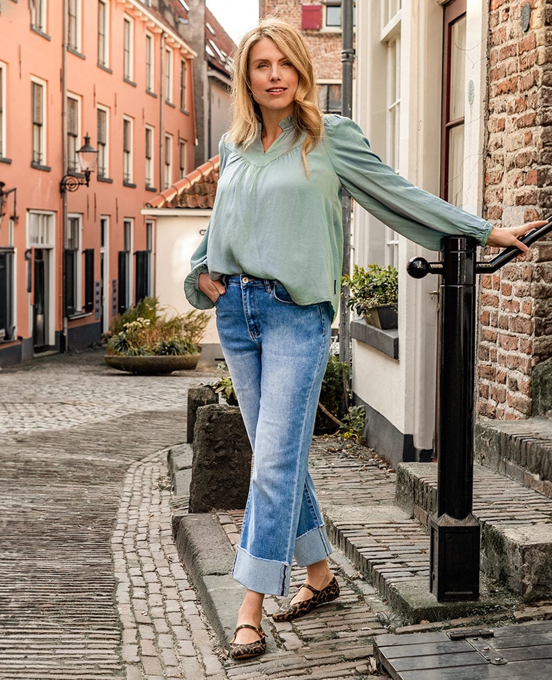 Je m'appelle Broeken Medium Denim / XS Pant Straight Superstretch Denim | Medium Denim