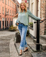 Je m'appelle Broeken Medium Denim / XS Pant Straight Superstretch Denim | Medium Denim