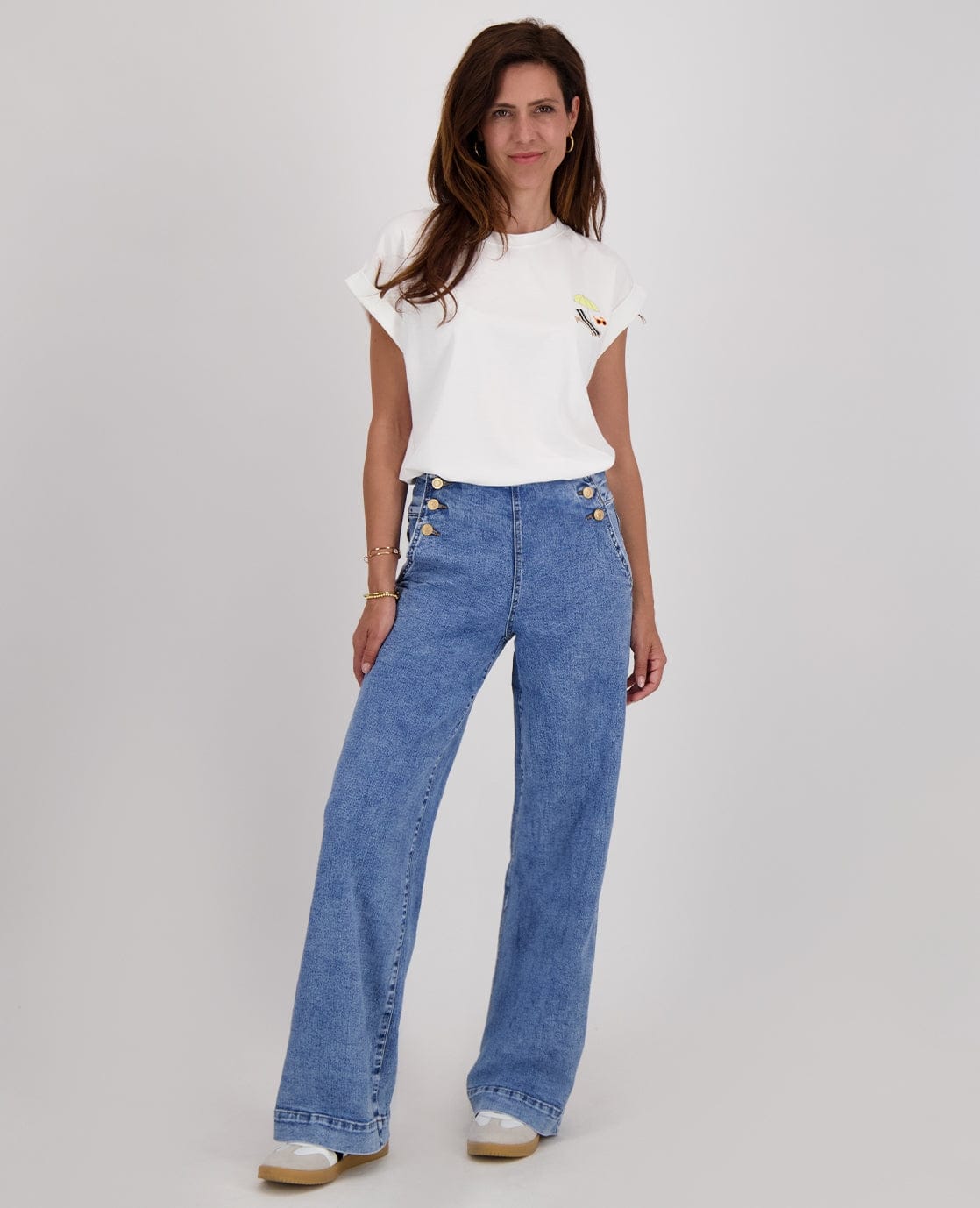 Je m'appelle Broeken Medium Denim Blue / XS / Regular Pant Stretch Denim | Medium Denim Blue