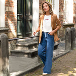 Je m'appelle Broeken Pant Wide Leg Straight Denim | Dark Denim