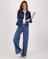 Je m'appelle Broeken Pant Wide Leg Straight Denim | Dark Denim