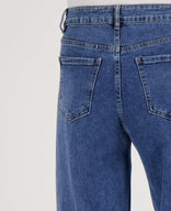 Je m'appelle Broeken Pant Wide Leg Straight Denim | Dark Denim