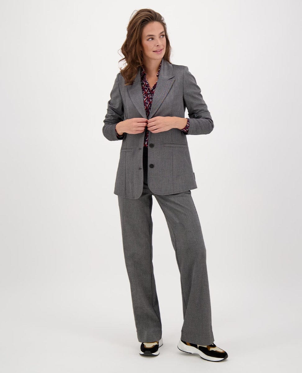 Je m'appelle Jassen Blazer Élégant | Grey Mêlee