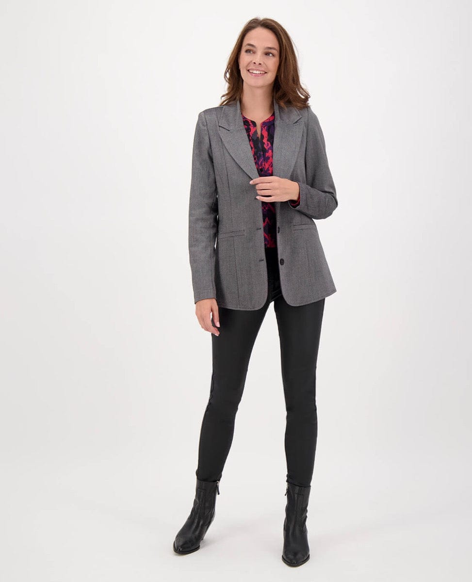 Je m'appelle Jassen Blazer Élégant | Grey Mêlee