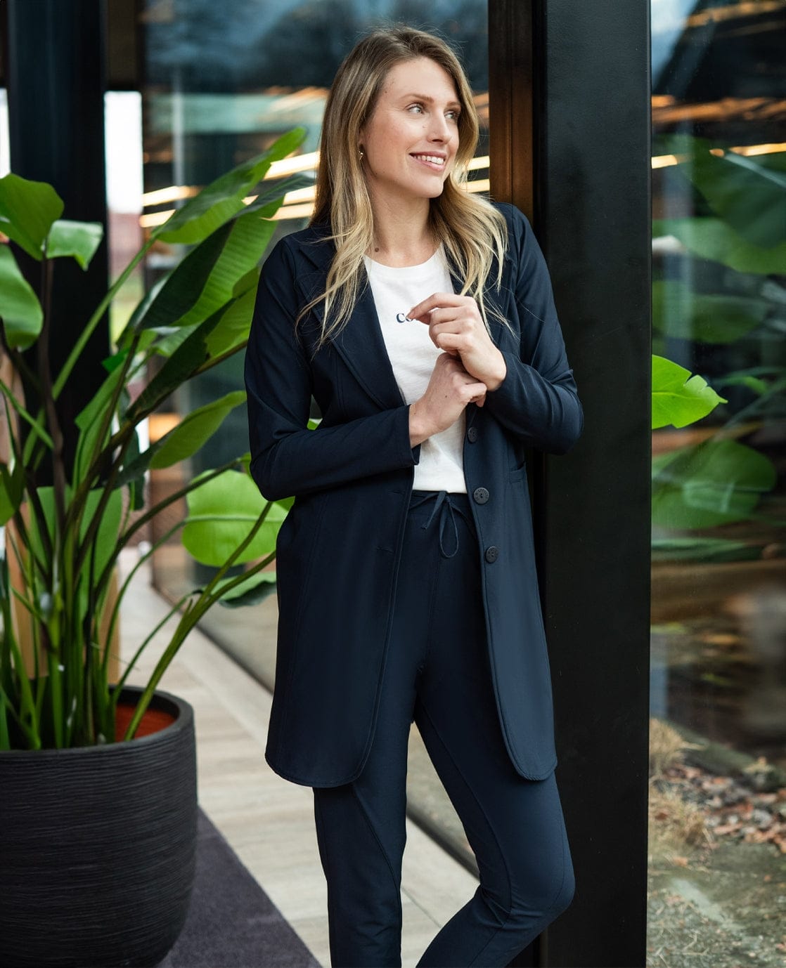 Je m'appelle Jassen Blazer Longue Travel | Donkerblauw