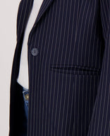Je m'appelle Jassen Blazer Straight Pinstripe | Donkerblauw / Off White