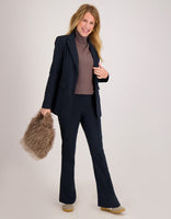Je m'appelle Jassen Blazer Straight Travel Brushed | Donkerblauw