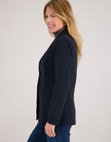 Je m'appelle Jassen Blazer Straight Travel Brushed | Donkerblauw