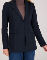 Je m'appelle Jassen Blazer Straight Travel Brushed | Donkerblauw