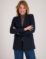 Je m'appelle Jassen Blazer Straight Travel Brushed | Donkerblauw