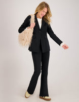 Je m'appelle Jassen Blazer Straight Travel Brushed | Zwart
