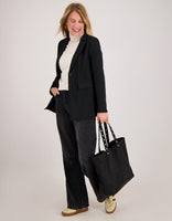 Je m'appelle Jassen Blazer Straight Travel Brushed | Zwart