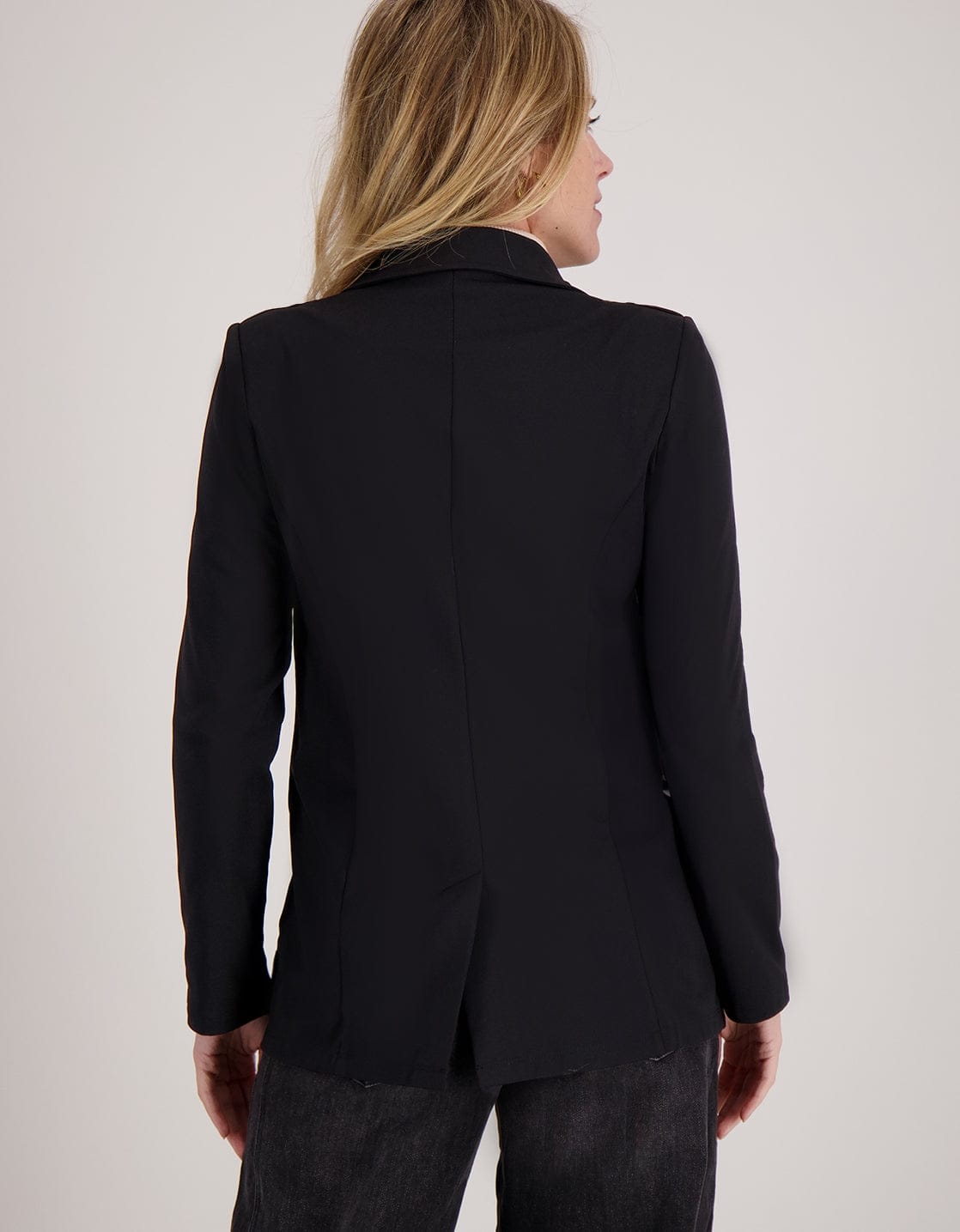 Je m'appelle Jassen Blazer Straight Travel Brushed | Zwart