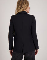 Je m'appelle Jassen Blazer Straight Travel Brushed | Zwart