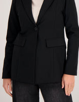 Je m'appelle Jassen Blazer Straight Travel Brushed | Zwart