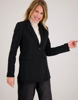 Je m'appelle Jassen Blazer Straight Travel Brushed | Zwart