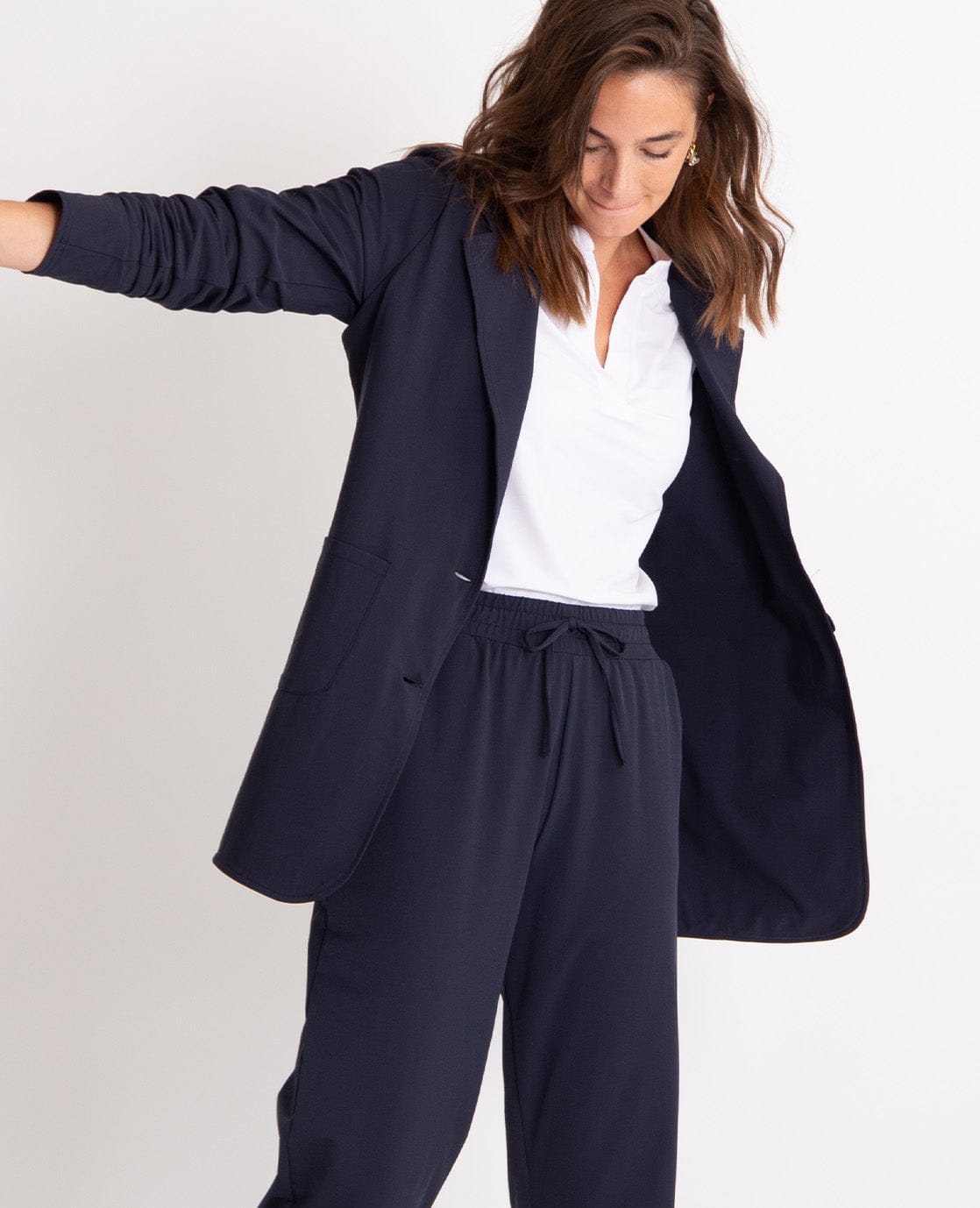 Je m'appelle Jassen Blazer Straight Travel | Donkerblauw