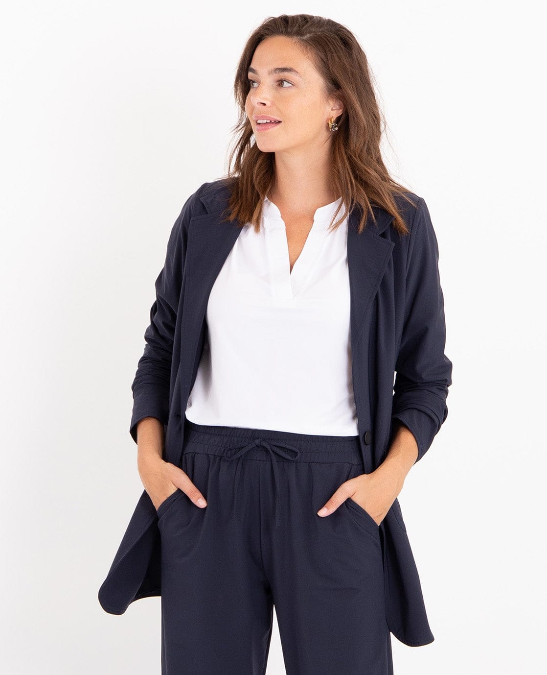Je m'appelle Jassen Blazer Straight Travel | Donkerblauw