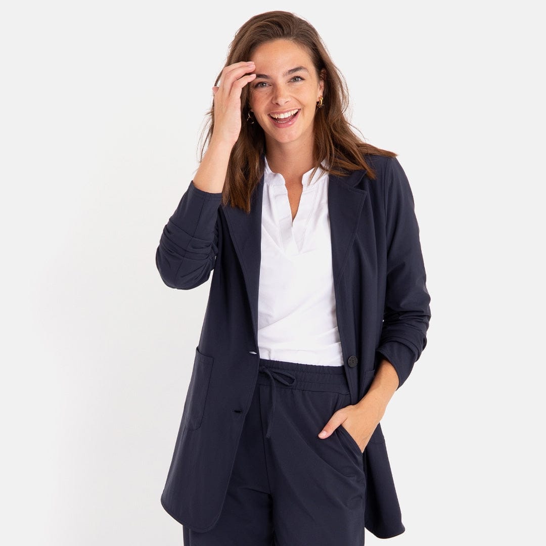 Je m'appelle Jassen Blazer Straight Travel | Donkerblauw