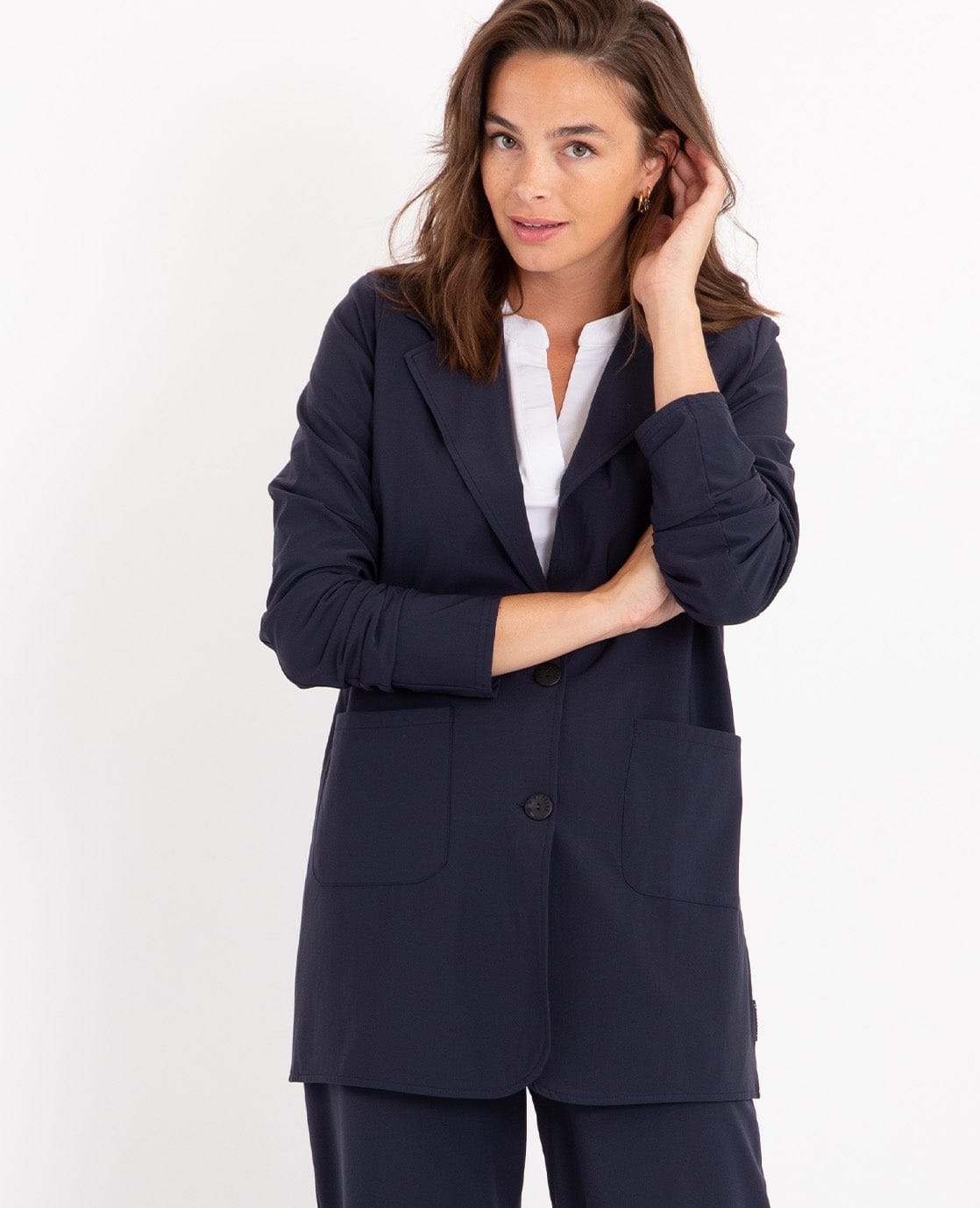 Je m'appelle Jassen Blazer Straight Travel | Donkerblauw