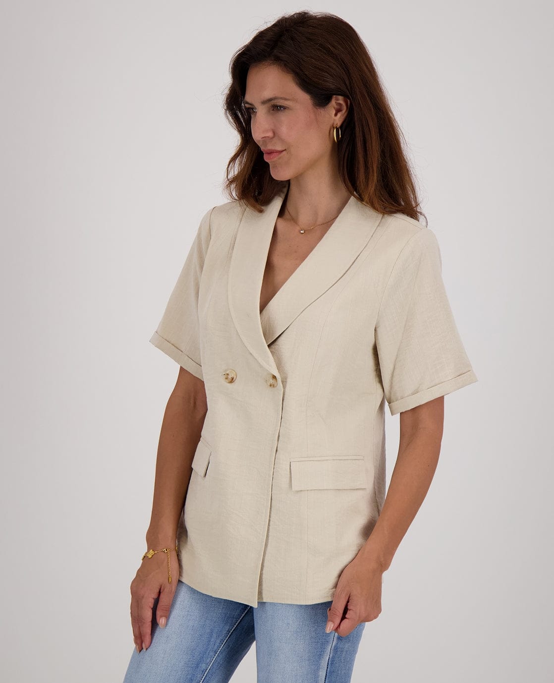 Je m'appelle Jassen Blazer Top Rana | Sahara Sand