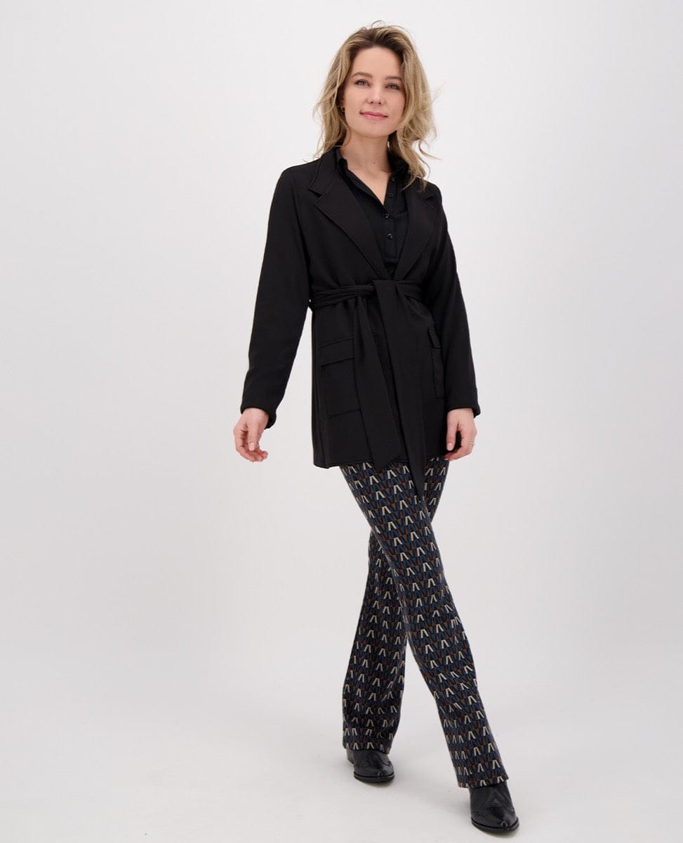 Je m'appelle Jassen Blazer Travel Brushed | Zwart