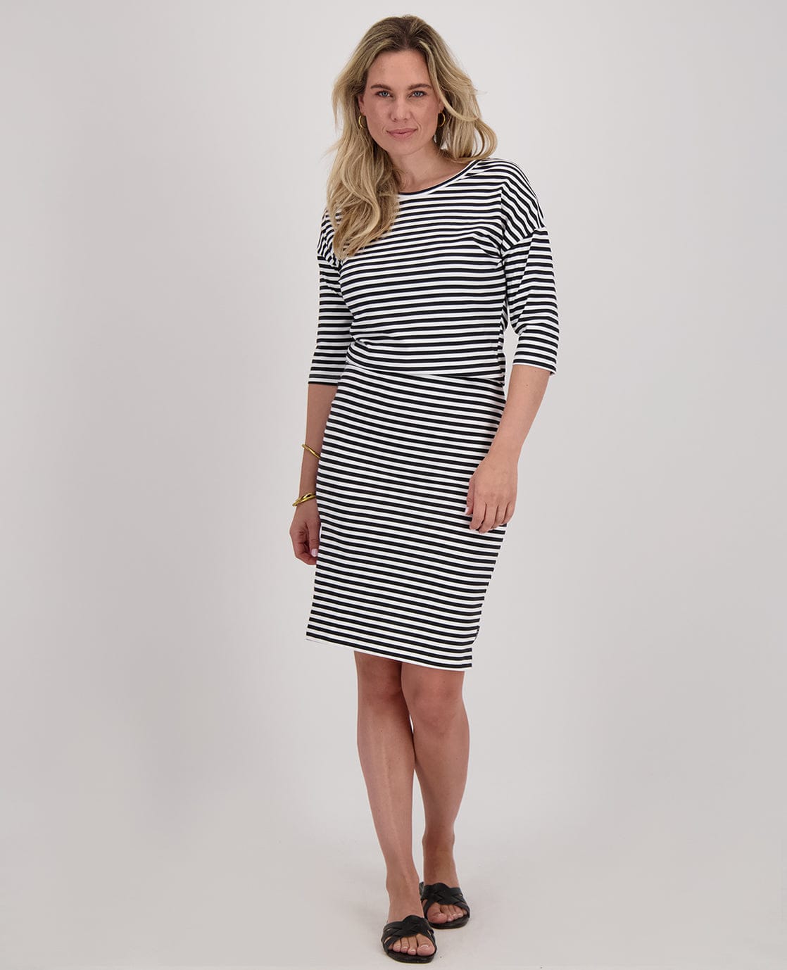 Je m'appelle Jurken Robe Doris | Off White/Zwart