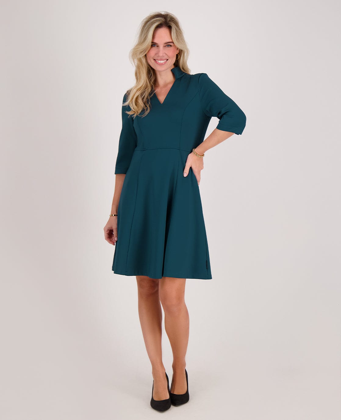 Je m'appelle Jurken Robe Empire Heavy Premium Travel | Peacock Green