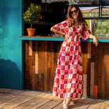 Je m'appelle Jurken Multicolor/Roze / XS Robe Kim Longue | Multicolor/Roze