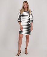 Je m'appelle Jurken Robe Knitted | Ecru / Midnight Blue