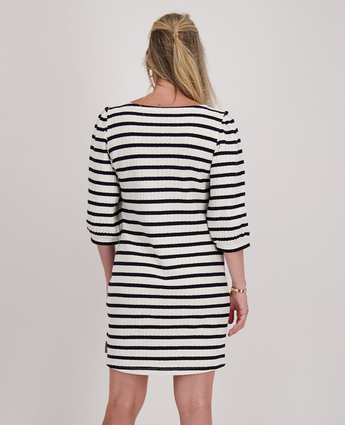 Je m'appelle Jurken Robe Knitted | Ecru / Midnight Blue