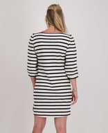 Je m'appelle Jurken Robe Knitted | Ecru / Midnight Blue