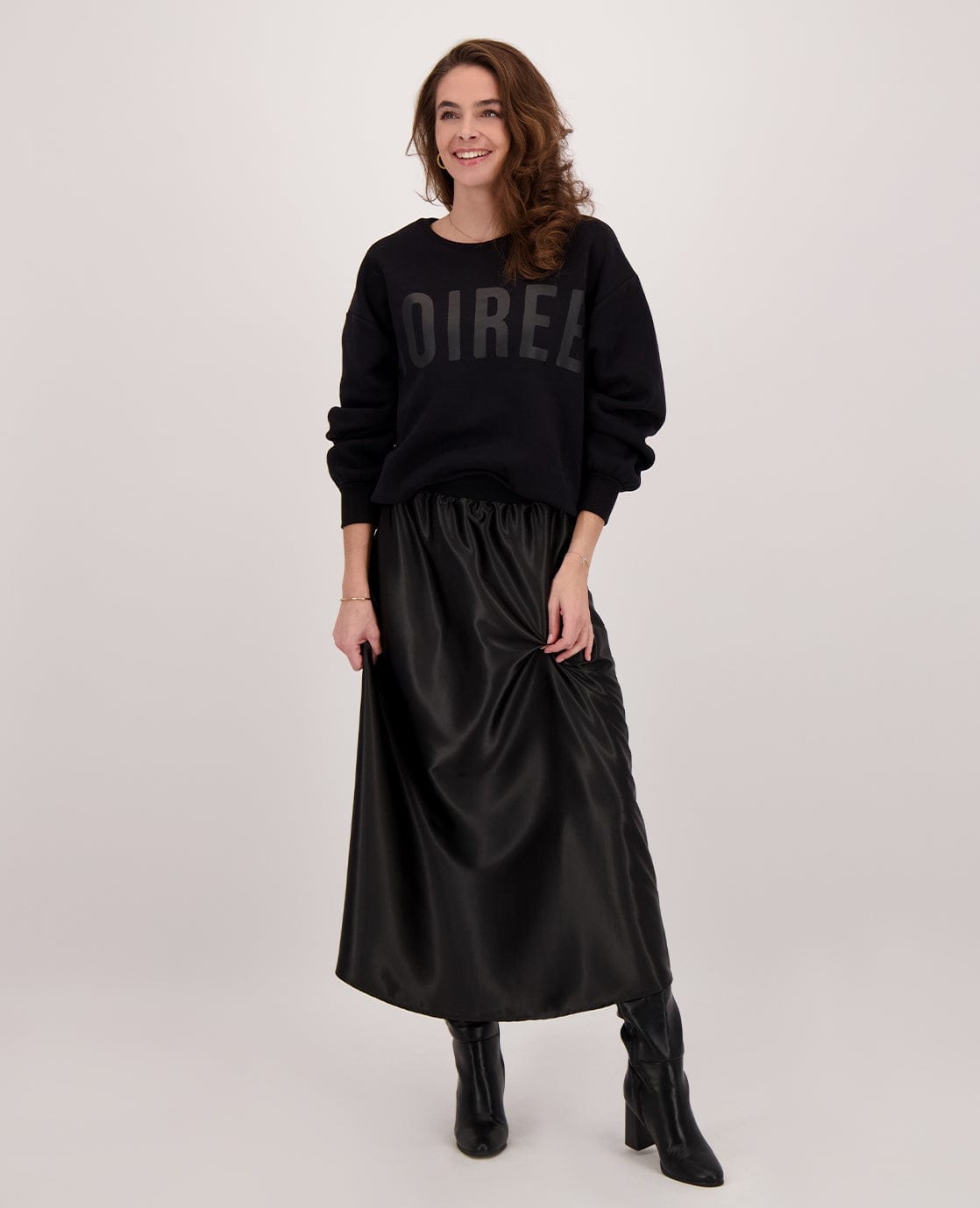 Je m'appelle Jurken Skirt Satin | Zwart