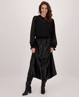 Je m'appelle Jurken Skirt Satin | Zwart