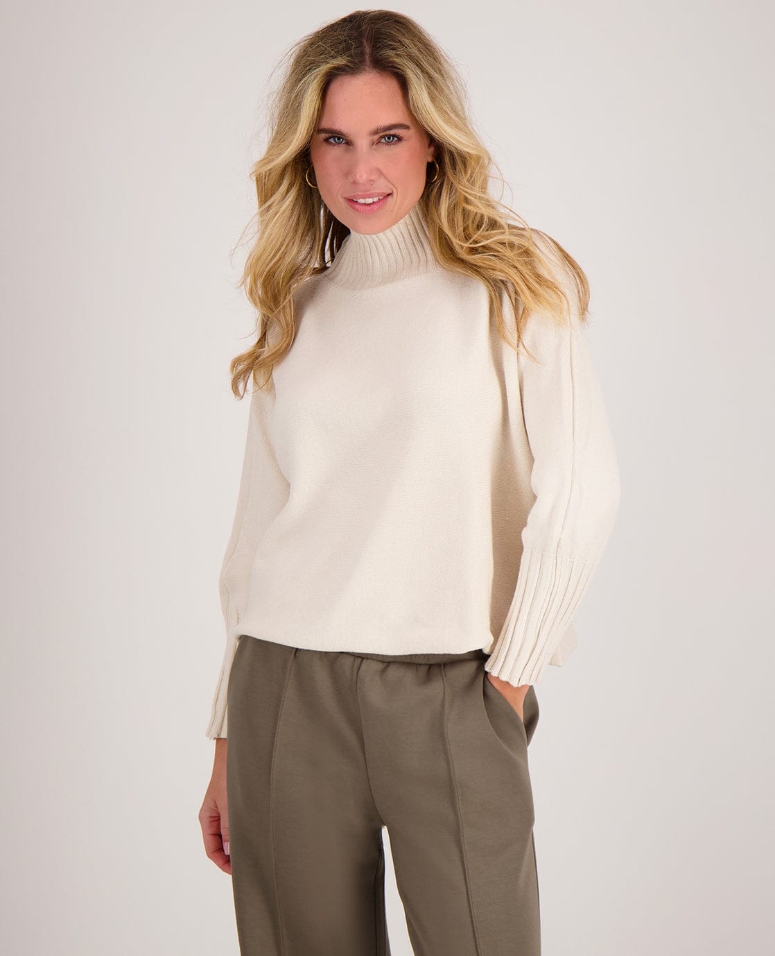 Je m'appelle Crème / S/M Pull Colle Lyon | Crème