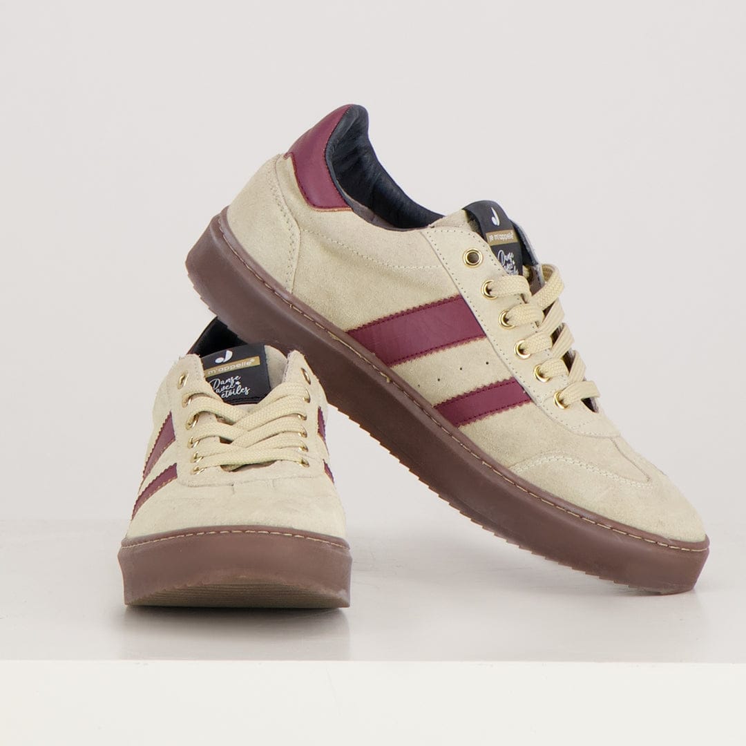 Je m'appelle Schoenen Sneakers Stripes | Greige/Burgundy