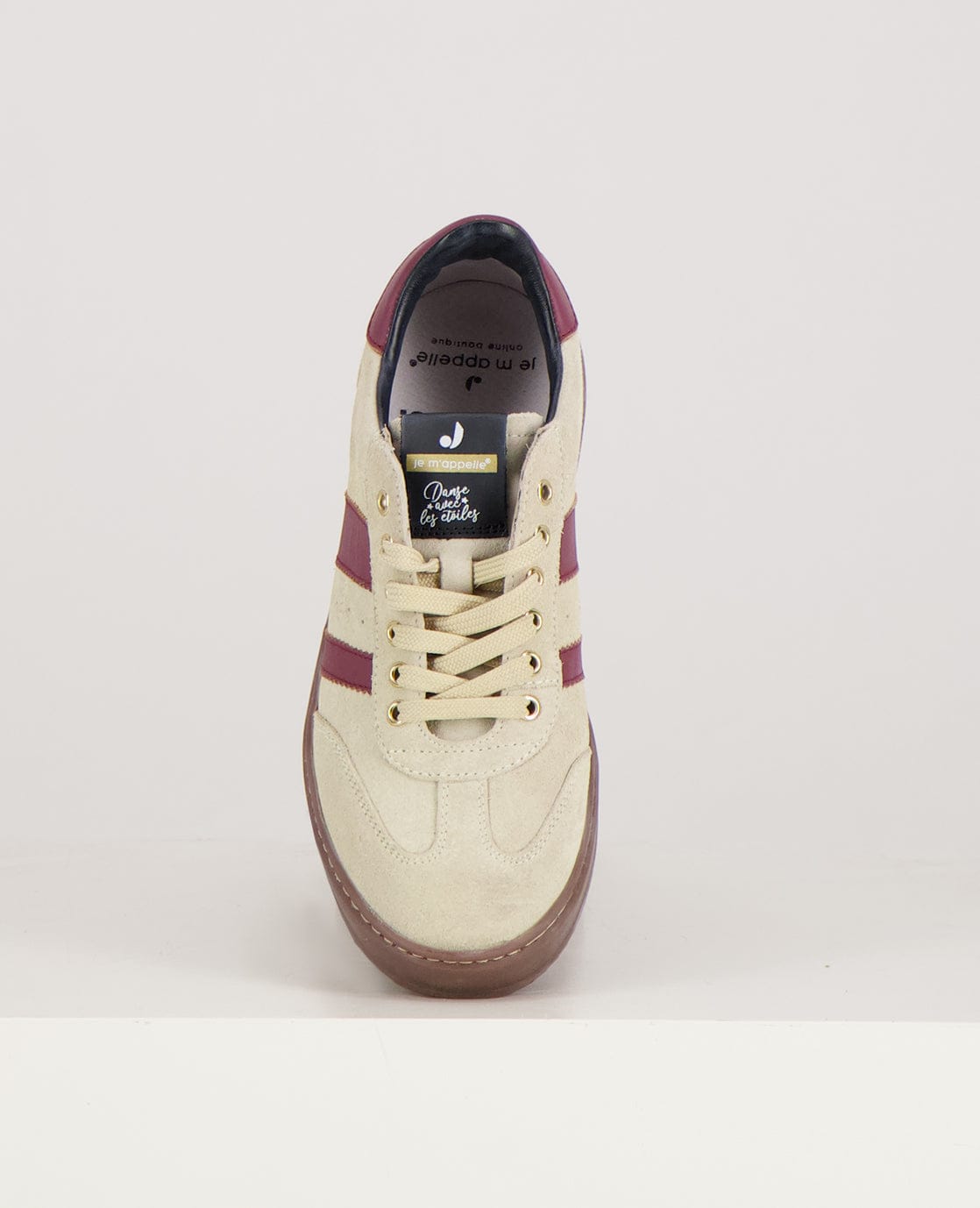 Je m'appelle Schoenen Sneakers Stripes | Greige/Burgundy