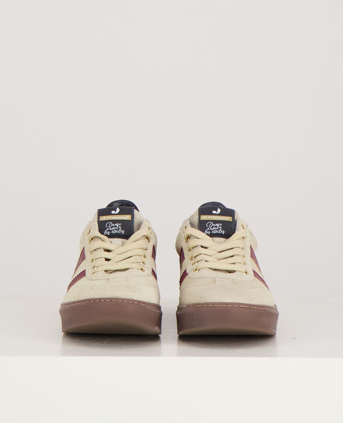 Je m'appelle Schoenen Sneakers Stripes | Greige/Burgundy
