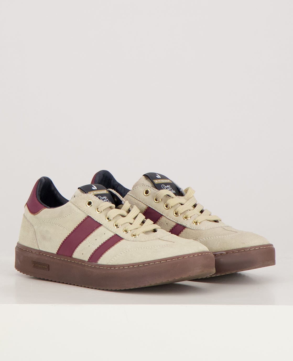 Je m'appelle Schoenen Sneakers Stripes | Greige/Burgundy