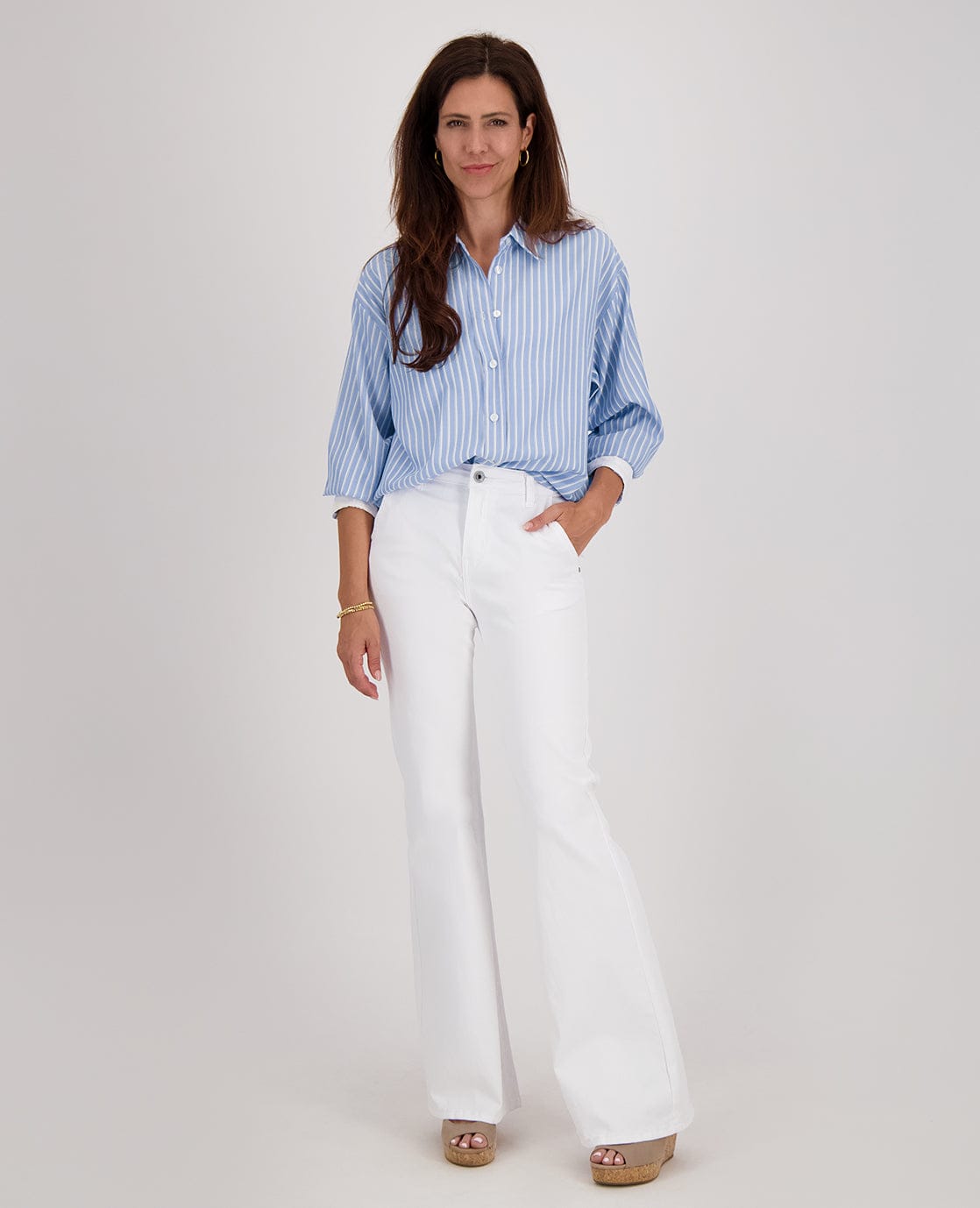 Je m'appelle Tops Blouse Eva | Multicolor/Blauw