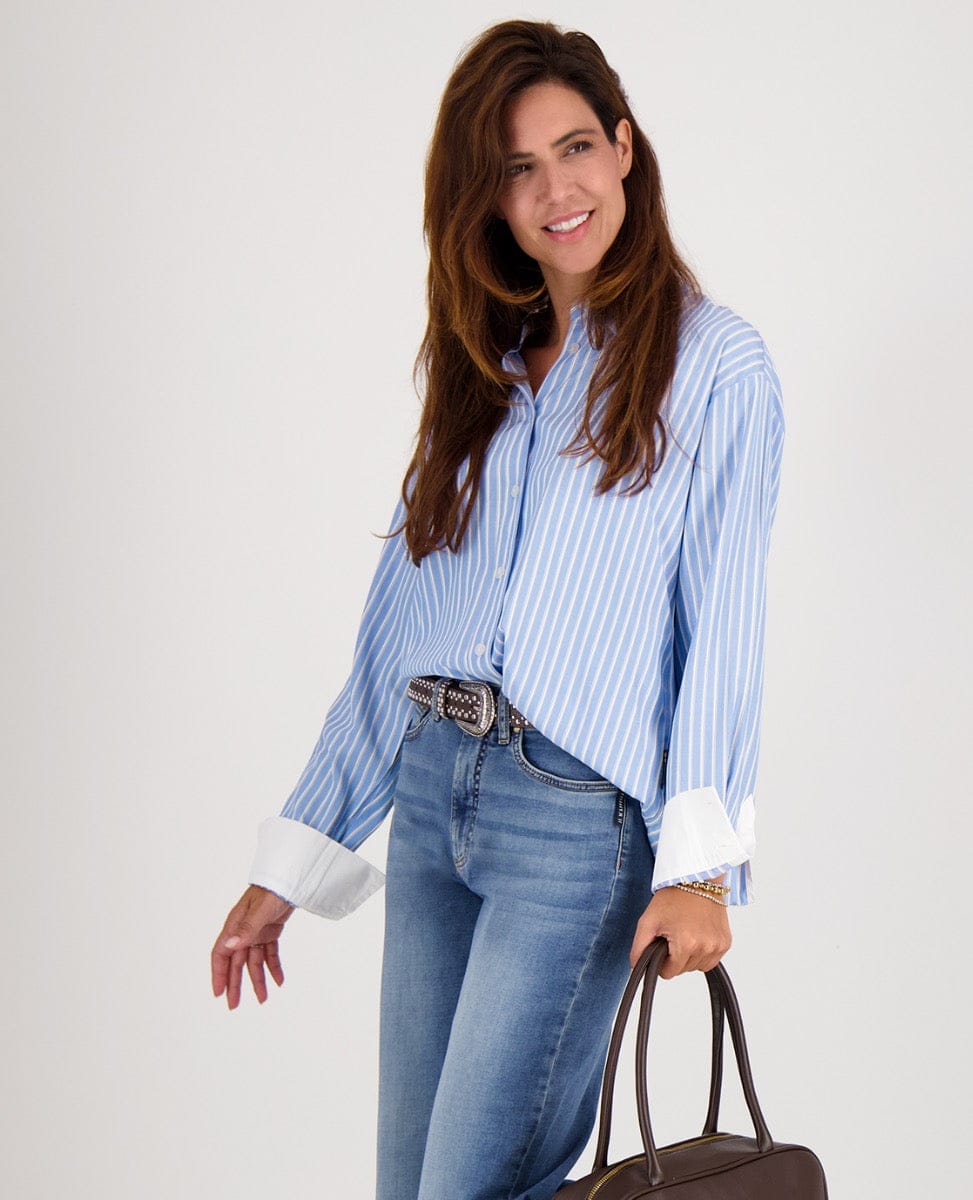 Je m'appelle Tops Multicolor/Blauw / XS Blouse Eva | Multicolor/Blauw