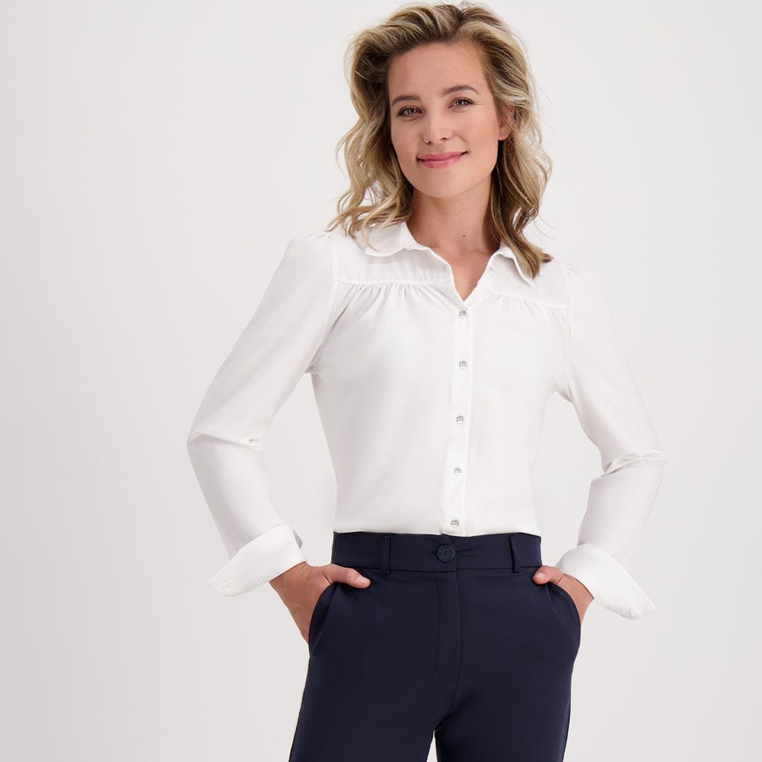 Je m'appelle Tops Wit / XS Blouse Joëlle Travel | Wit