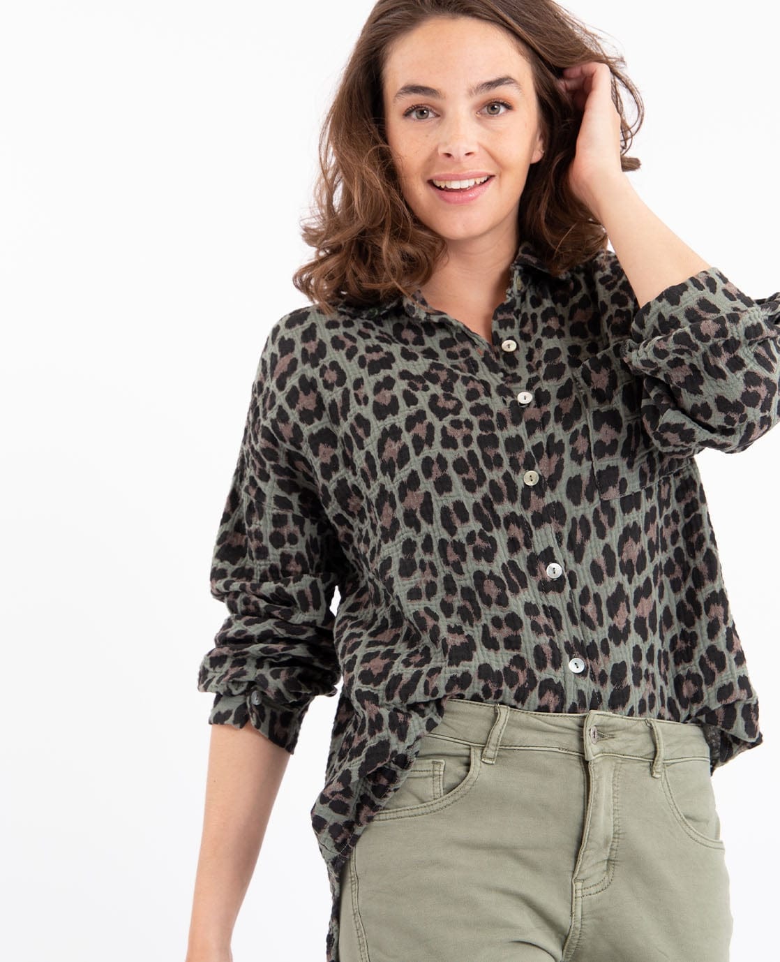 Je m'appelle Tops Blouse Joyeux Panthère | Groen