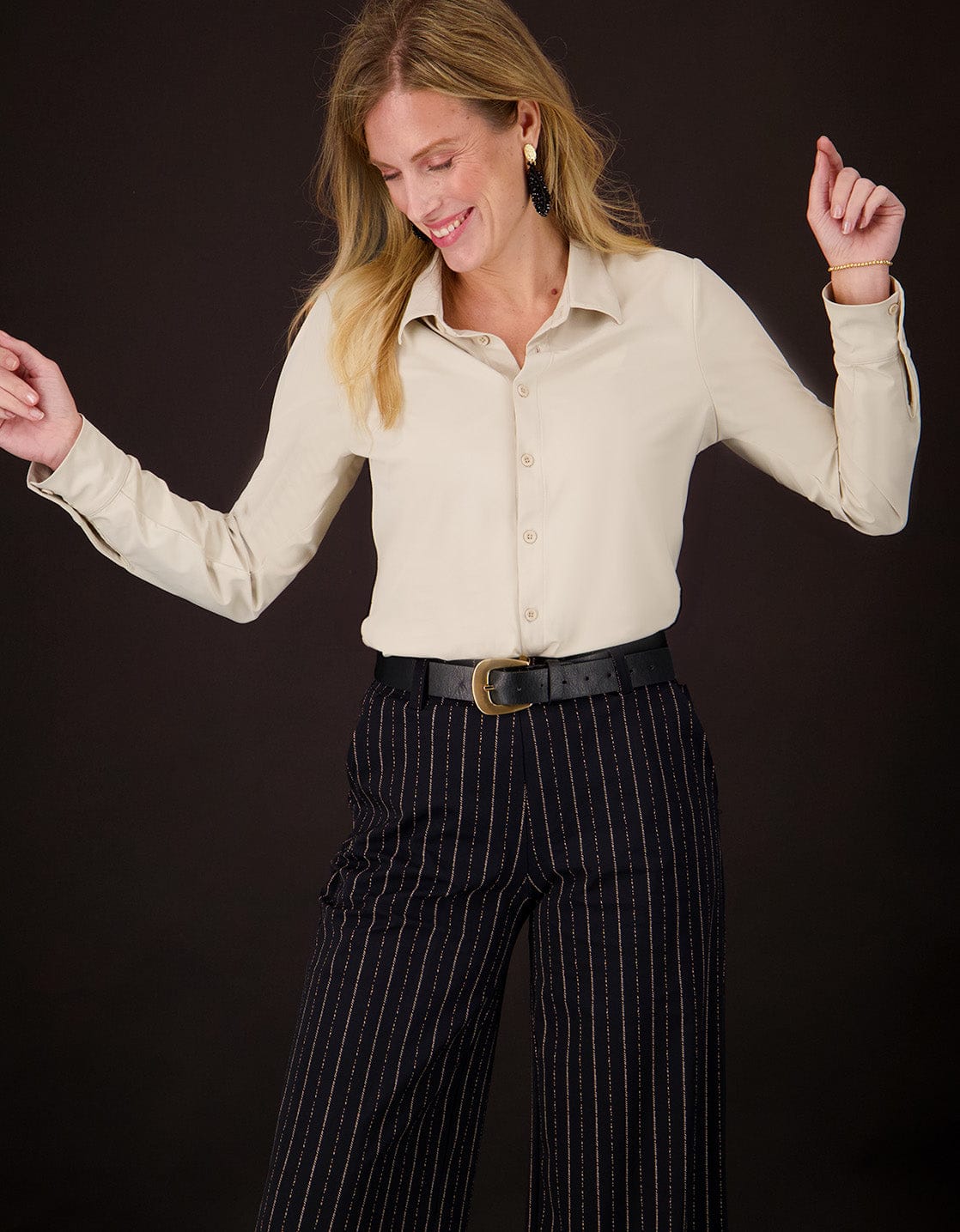 Je m'appelle Tops Dark Greige / XS Blouse Perfecte Travel | Dark Greige